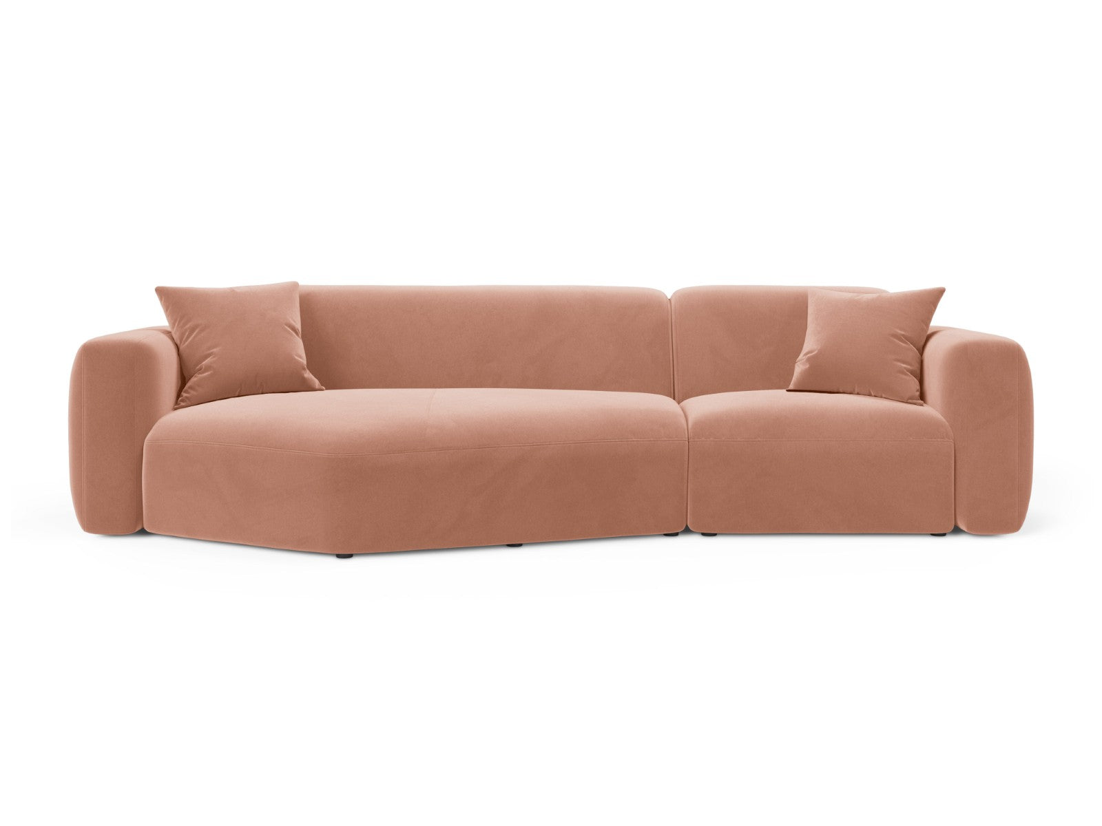 Cosmopolitan Design Modulaire hoekbank links Strino 3-zits, flueel roz