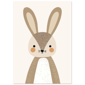 Artfulprints Poster Konijn portret – A4 21×29.7 cm – Bruin Artfulprints Poster Konijn portret – A4 21×29.7 cm – Bruin