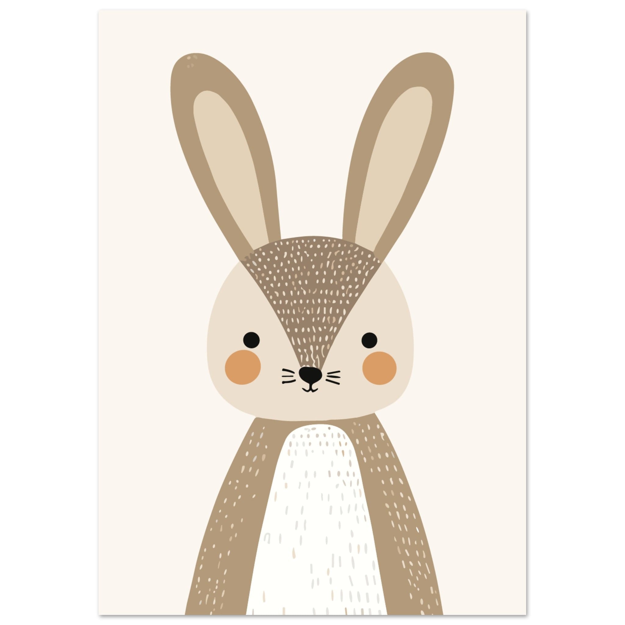 Artfulprints Poster Konijn portret - A4 21x29.7 cm - Bruin