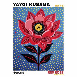 Artfulprints Poster Yayoi Kusama – Red rose and dots – A4 21×29.7 cm – Artfulprints Poster Yayoi Kusama – Red rose and dots – A4 21×29.7 cm –