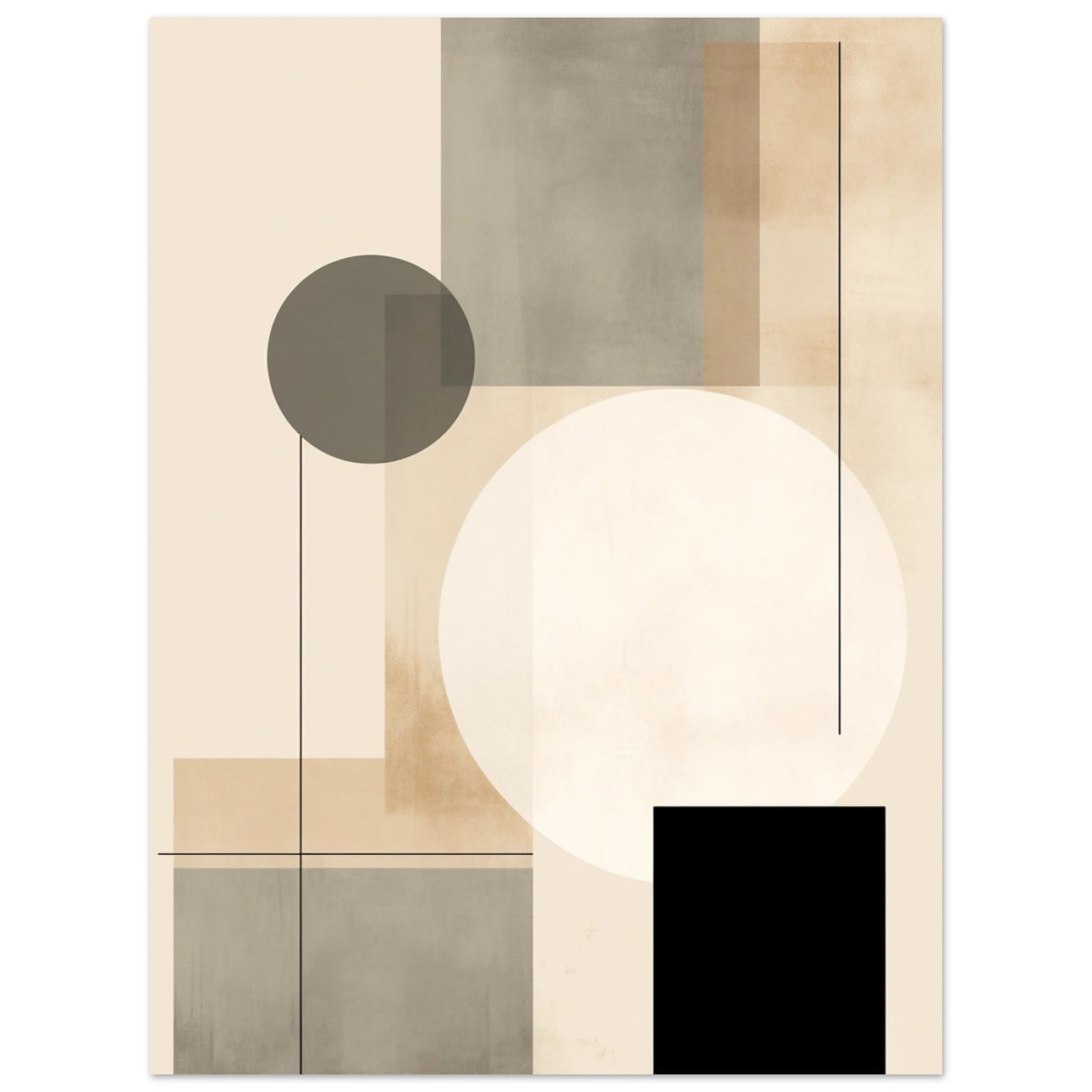 Artfulprints Poster Japandi abstract - 30x40 cm - Taupe