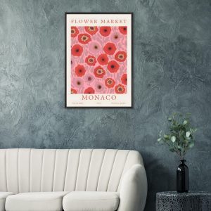 Artfulprints Poster Flower market – Monaco – 70×100 cm – Roze Artfulprints Poster Flower market – Monaco – 70×100 cm – Roze