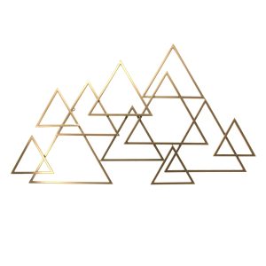 Art for the Home Metal Art – Moderne Driehoeken – Goud – 1,11m x 64cm Art for the Home Metal Art – Moderne Driehoeken – Goud – 1,11m x 64cm