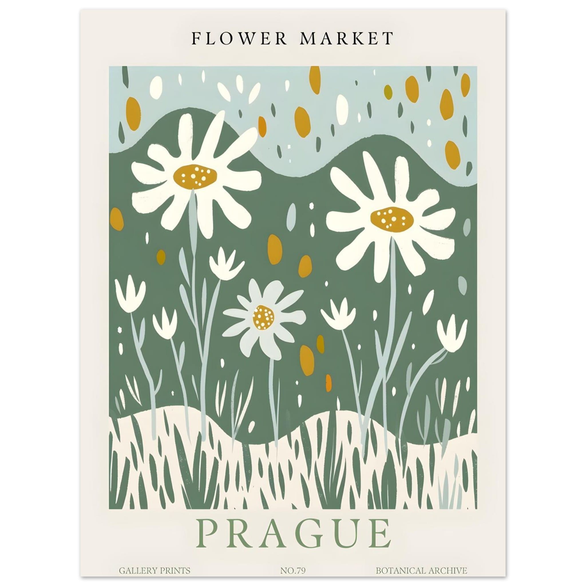 Artfulprints Poster Flower market - Prague II - 30x40 cm - Meerkleurig