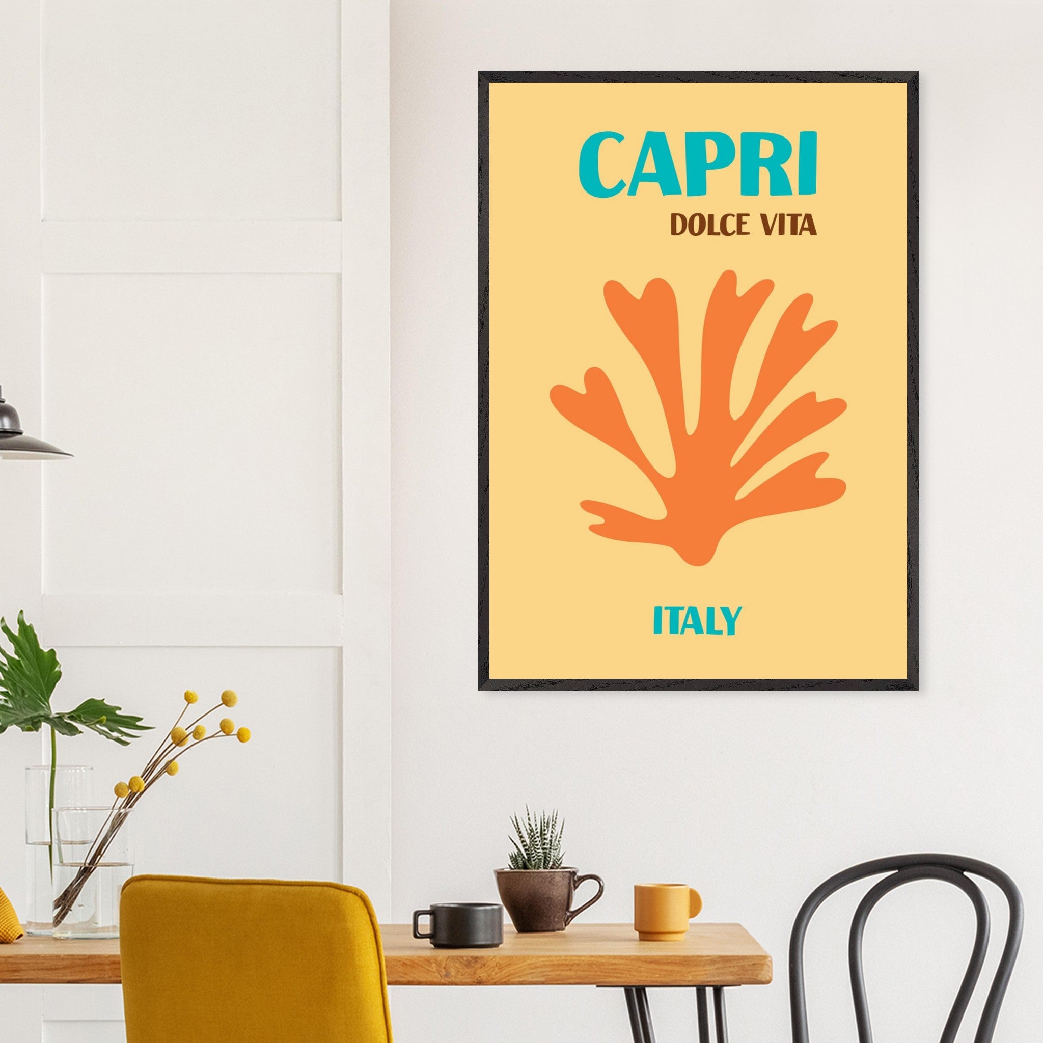 Artfulprints Poster Italië - Capri - 70x100 cm - Oranje