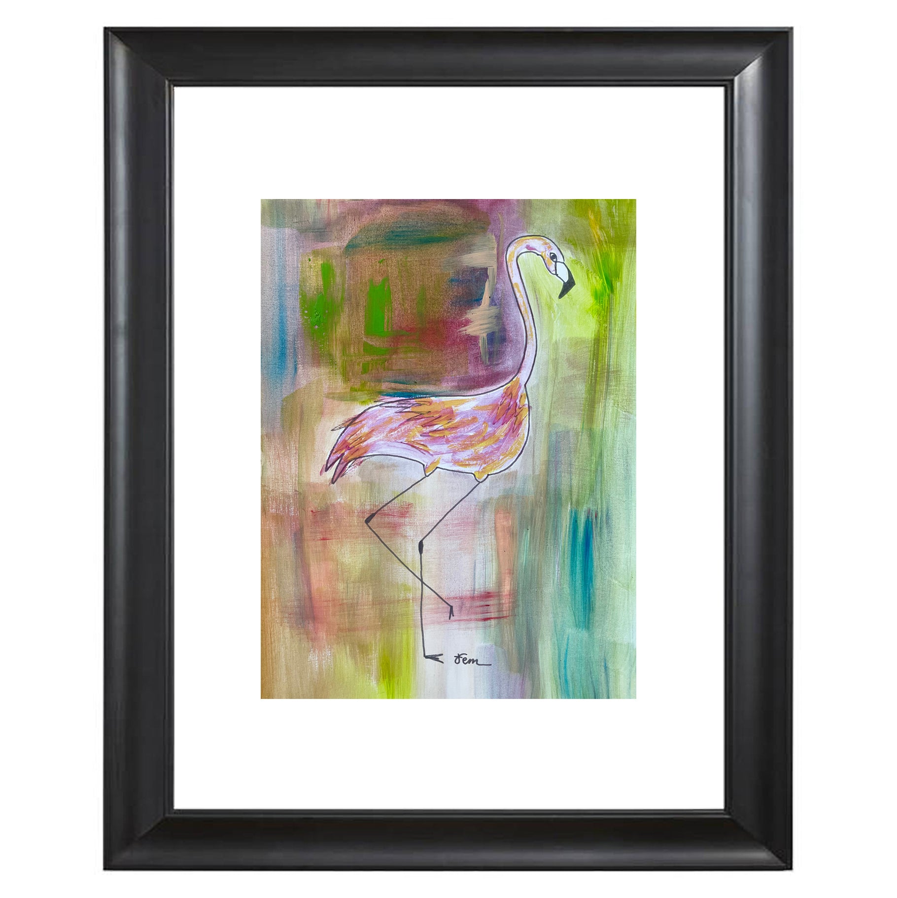 Catchii poster Flamingo Neon Abstract - meerkleurig - 297x210 cm
