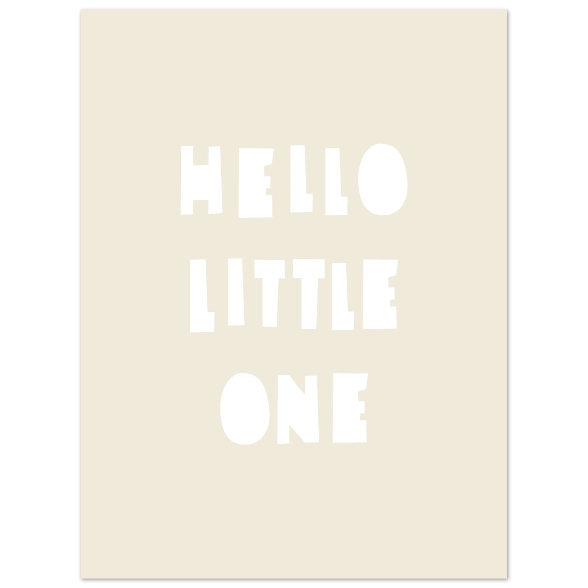 Artfulprints Poster Hello little one wit - 30x40 cm - Taupe