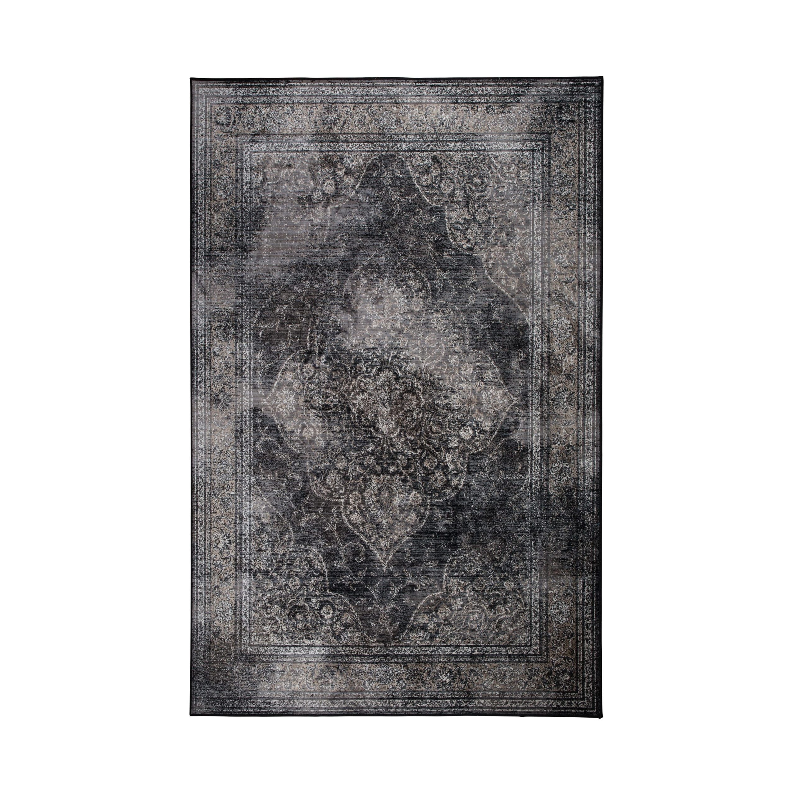 Dutchbone Rugged Vloerkleed Black 170X240 - Zwart