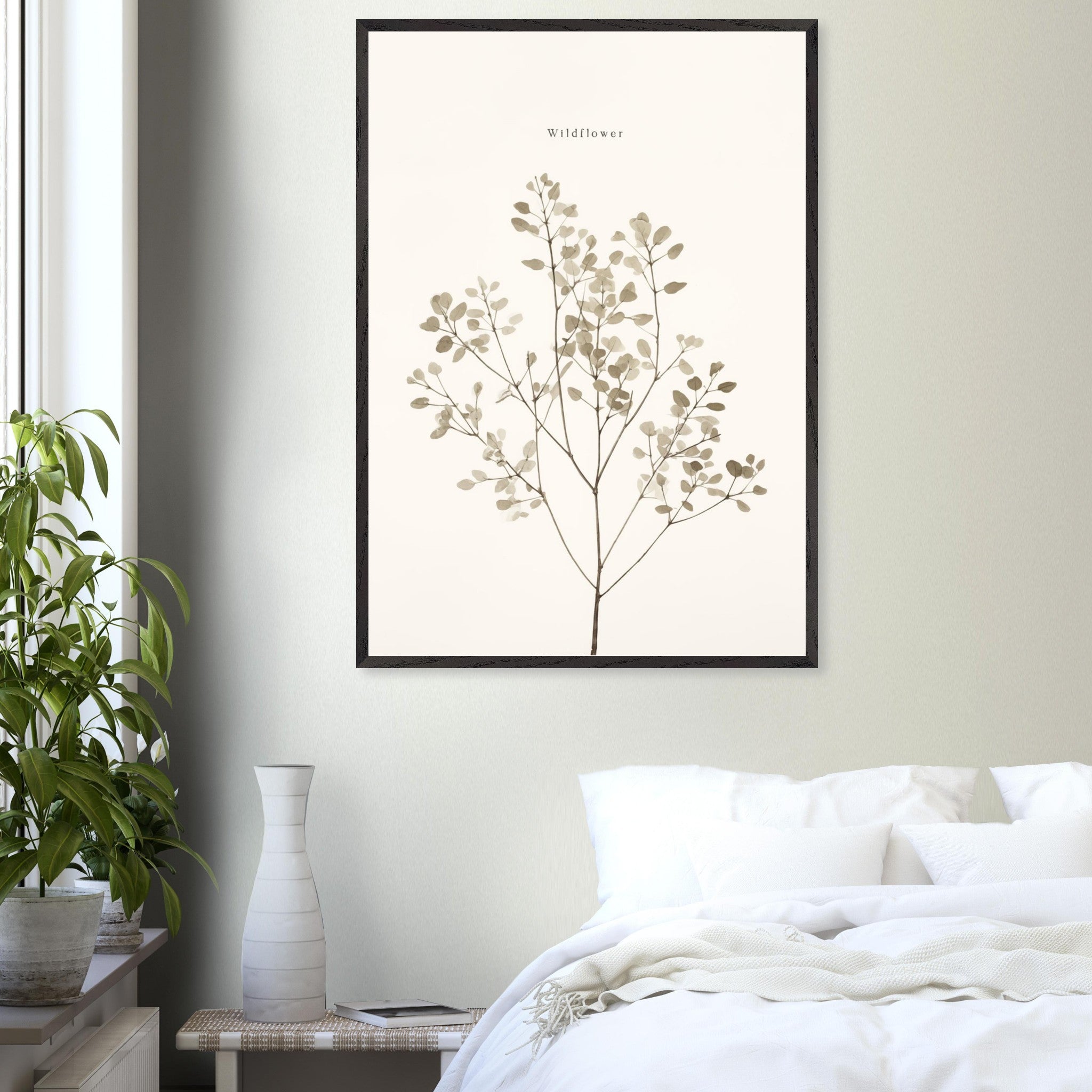 Artfulprints Poster Wildflower - 70x100 cm - Taupe