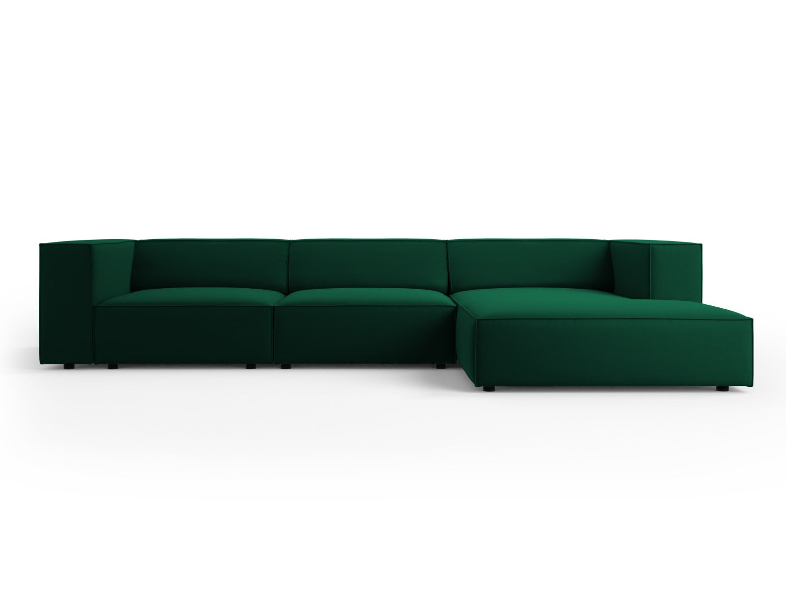 Cosmopolitan Design rechter hoekbank Arendal 4-zits, flueel, flessengr