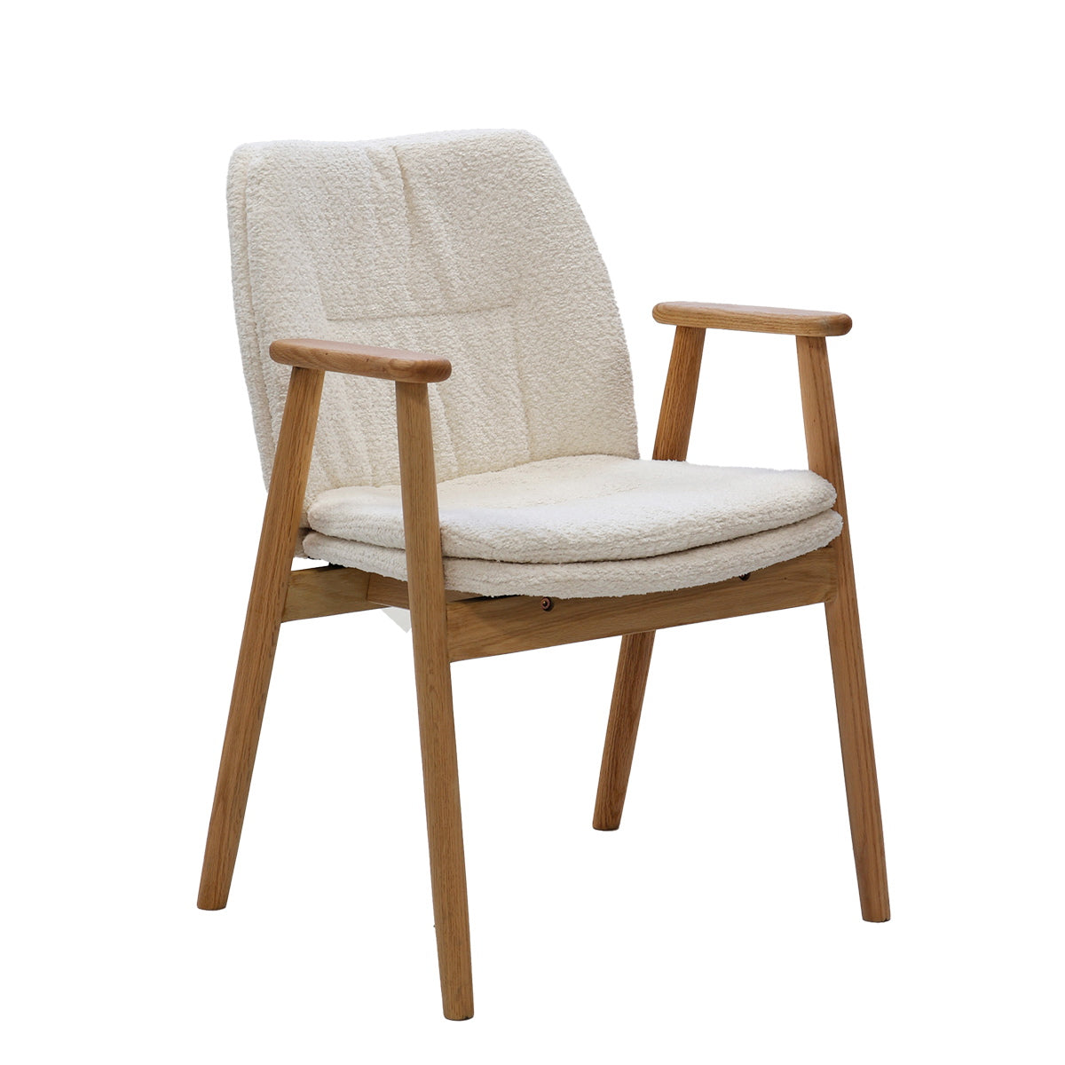DÉJA Living Eetkamerstoel Amelie - Eikenhout/Polyester - Beige - Set v