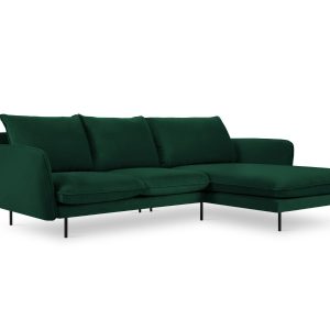 Cosmopolitan Design rechter hoekbank Vienna 5-zits, flueel, flessengro Cosmopolitan Design rechter hoekbank Vienna 5-zits, flueel, flessengro