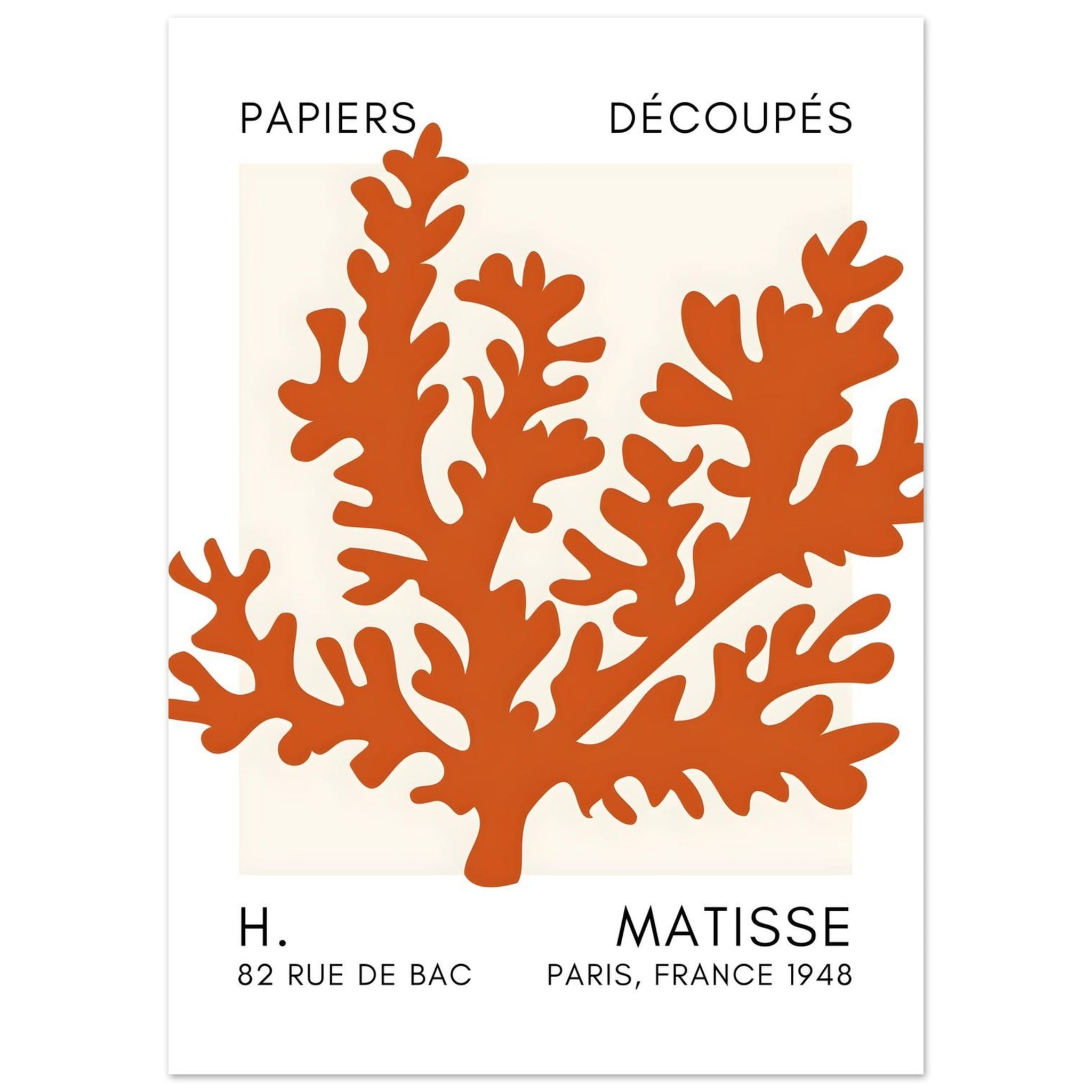Artfulprints Poster Matisse – Aqua bloom orange - 50x70 cm - Oranje