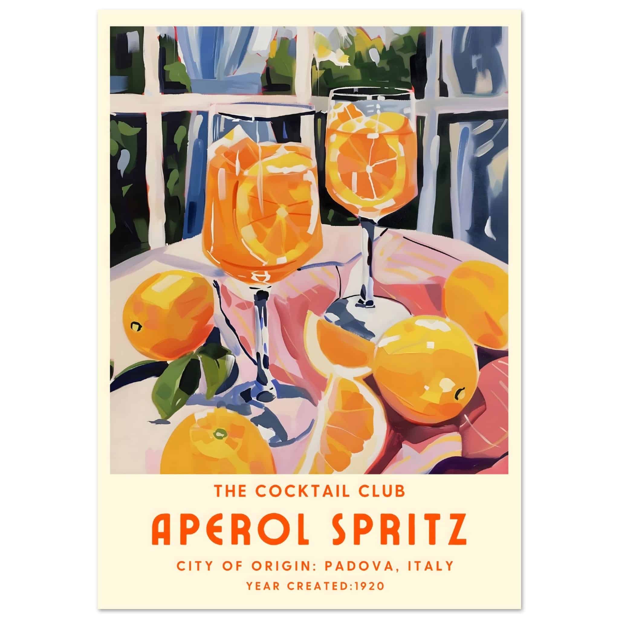 Artfulprints Poster Aperol Spritz - The cocktail club II - A4 21x29.7