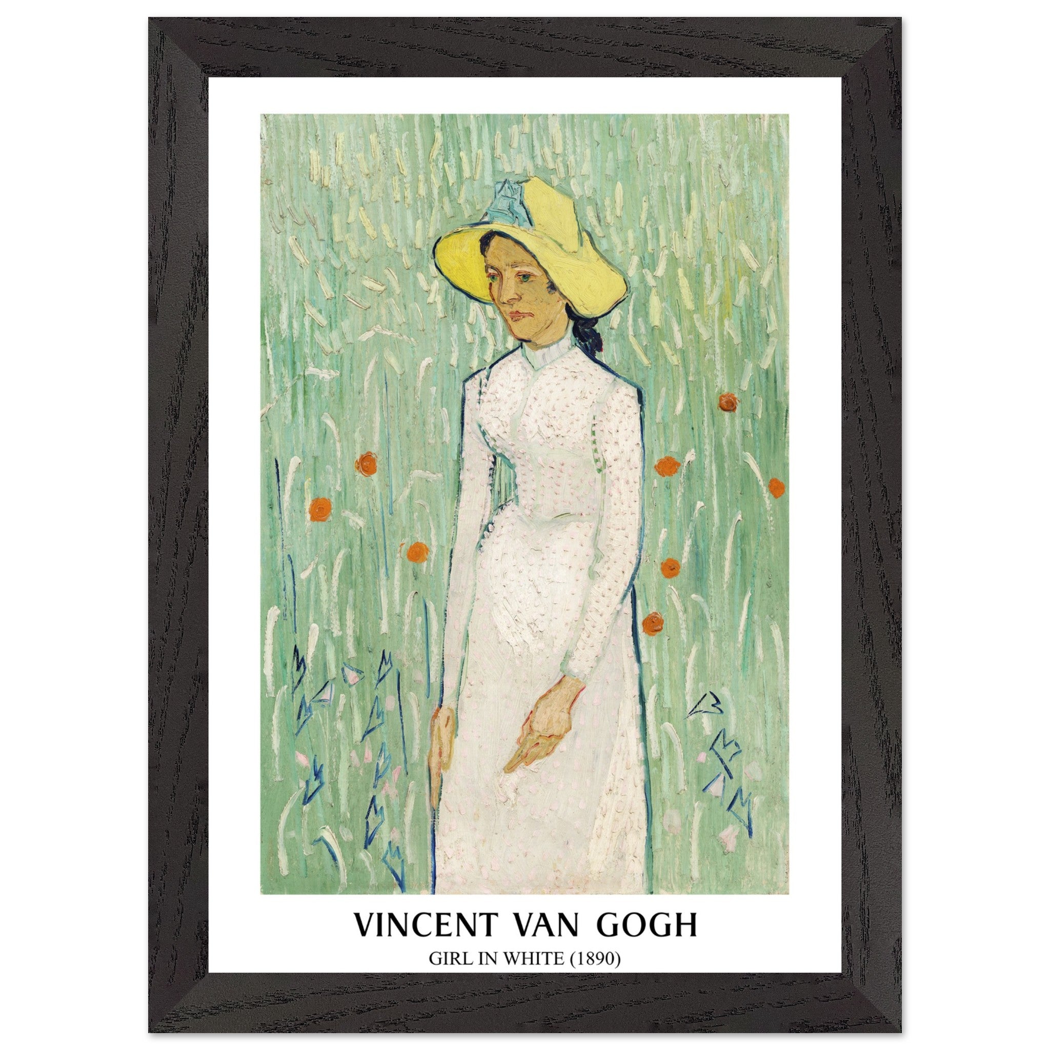 Artfulprints Poster met Lijst Vincent van Gogh - Girl in white - A4 21