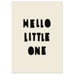 Artfulprints Poster Hello little one – A4 21×29.7 cm – Zwart / Wit Artfulprints Poster Hello little one – A4 21×29.7 cm – Zwart / Wit