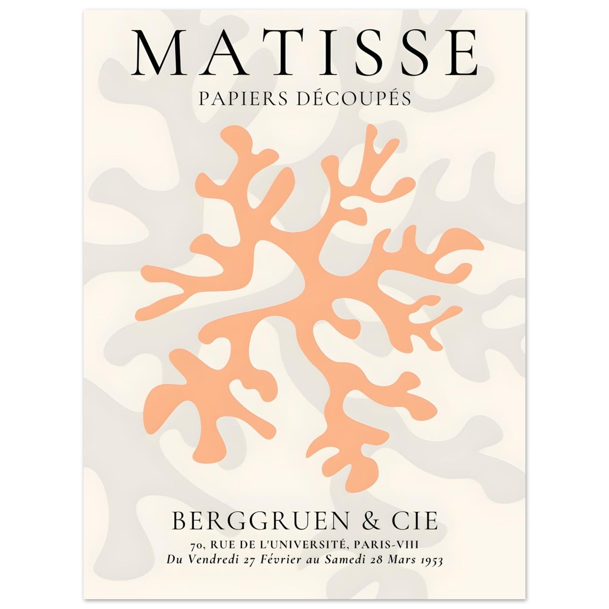 Artfulprints Poster Matisse – Orange coral - 30x40 cm - Oranje