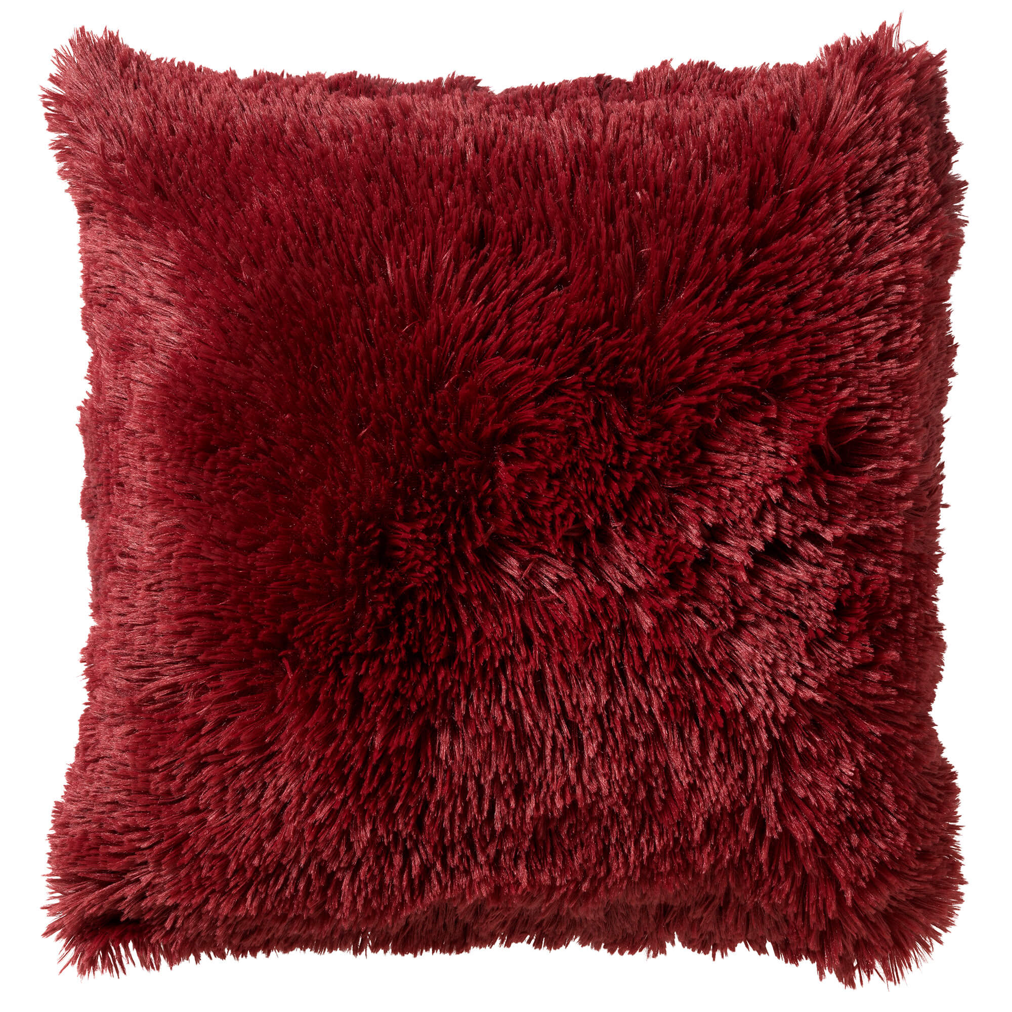 FLUFFY - Sierkussen 45x45 cm - superzacht - effen kleur - Merlot - roo