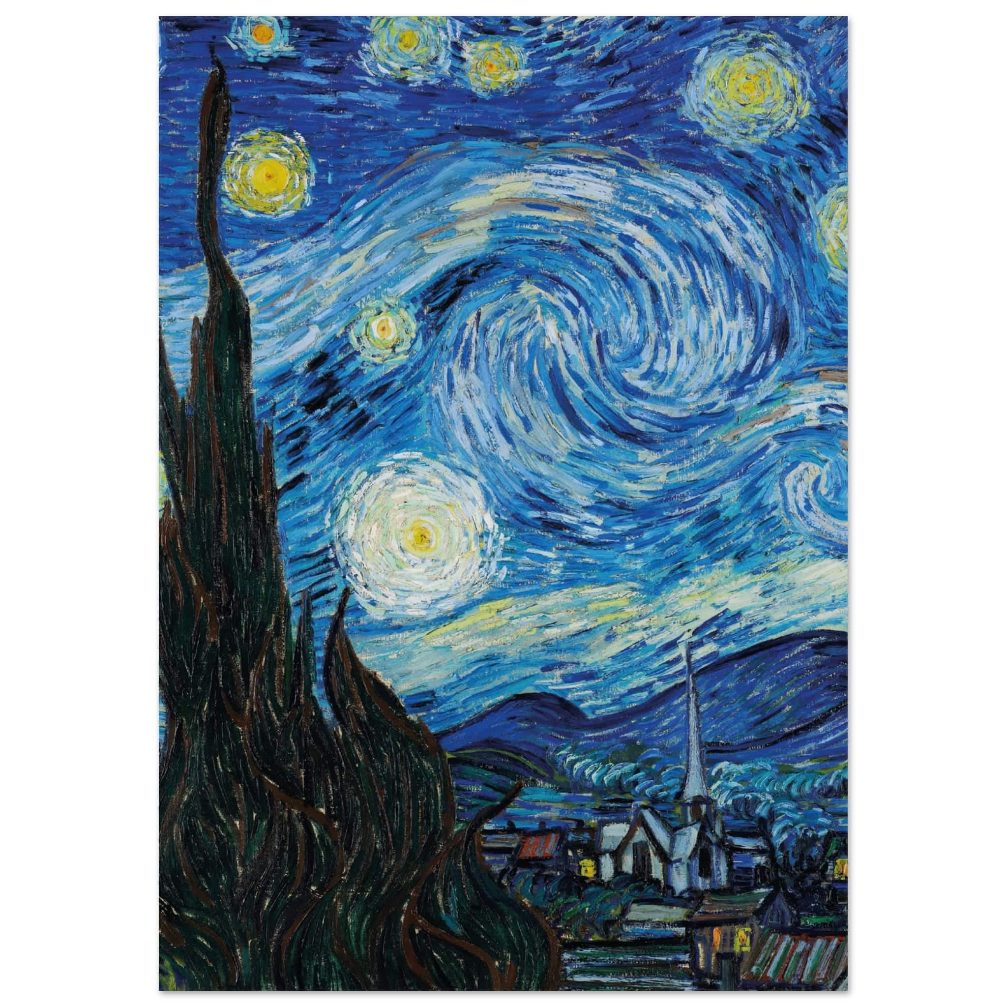 Artfulprints Poster Vincent van Gogh - Starry night - A4 21x29.7 cm -