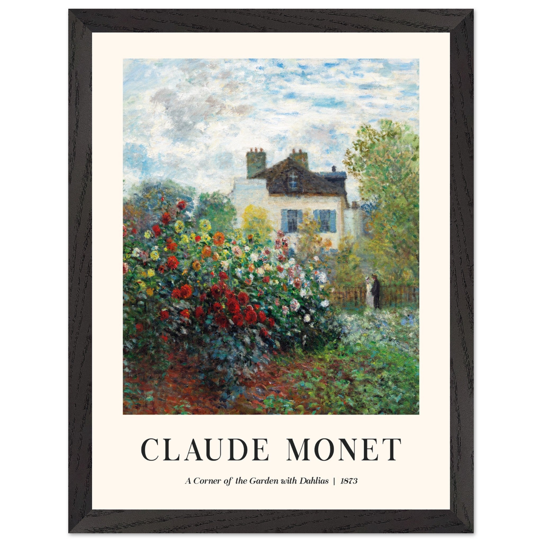 Artfulprints Poster met Lijst Claude Monet - A corner of the garden wi