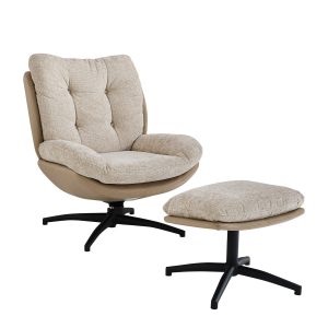 Calicosy – Draaifauteuil MANU – Beige 68x87x90 cm Calicosy – Draaifauteuil MANU – Beige 68x87x90 cm