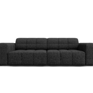 Cosmopolitan Design Bank Chicago 3-zits, chenille zwart – 102x212x78cm Cosmopolitan Design Bank Chicago 3-zits, chenille zwart – 102x212x78cm
