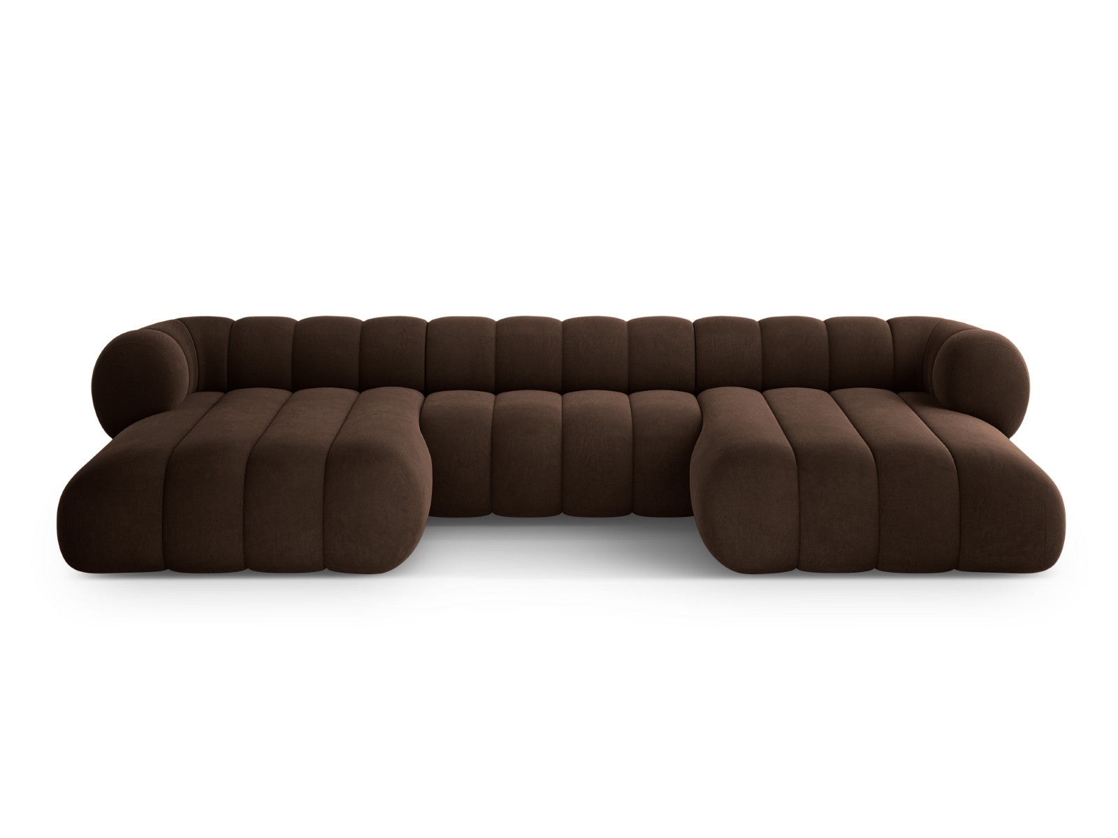 Cosmopolitan Design Panoramische bank Koge 6-zits, flueel chocolade -