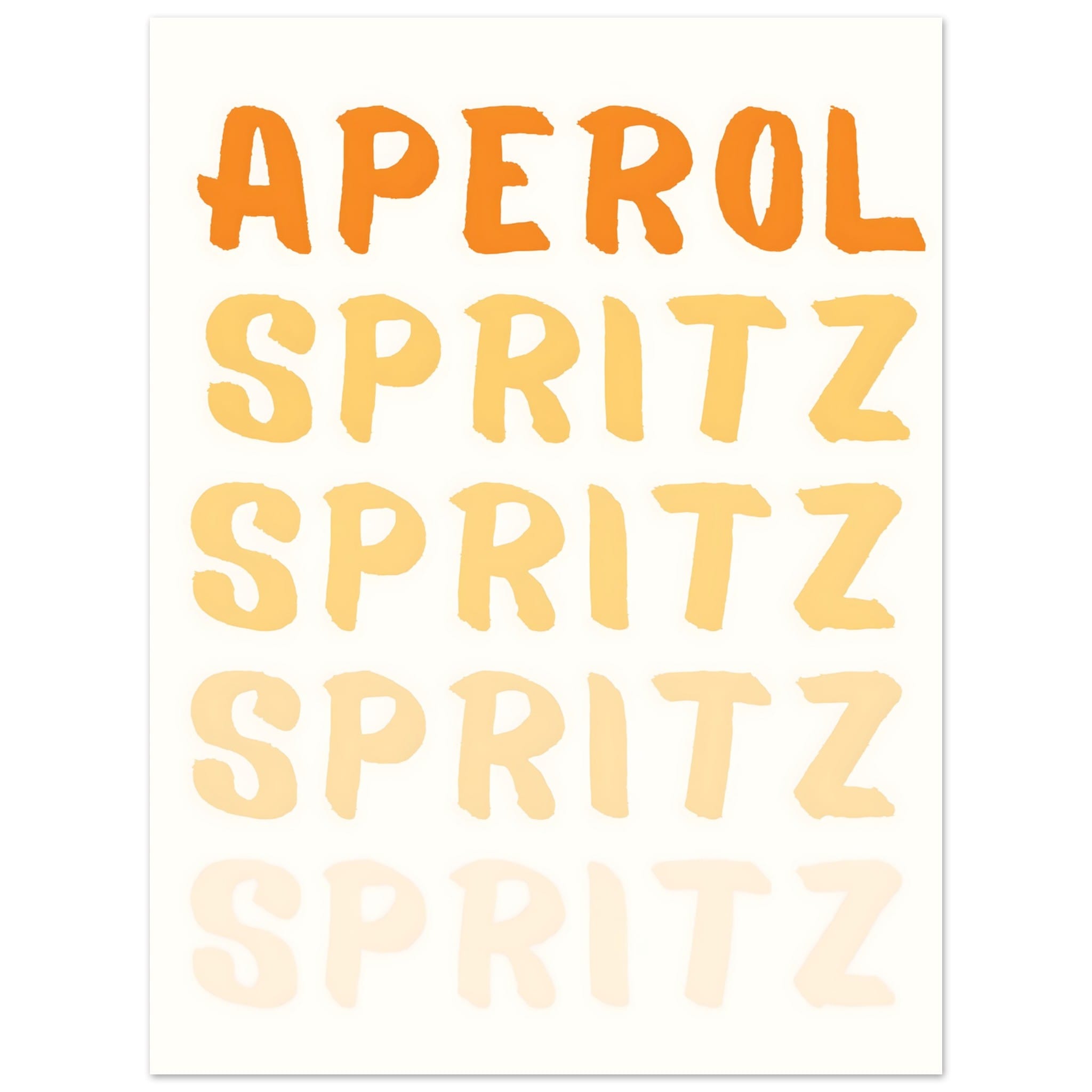 Artfulprints Poster Aperol Spritz - Written - 30x40 cm - Oranje