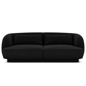 Cosmopolitan Design Bank Tulum 2-zits, flueel, zwart – 90x180x70cm Cosmopolitan Design Bank Tulum 2-zits, flueel, zwart – 90x180x70cm