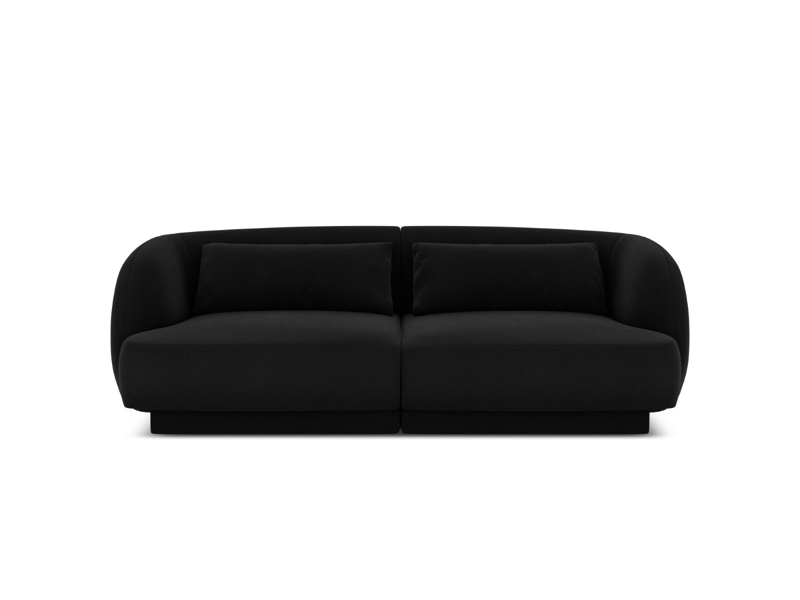 Cosmopolitan Design Bank Tulum 2-zits, flueel, zwart - 90x180x70cm