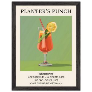 Artfulprints Poster met Lijst Planter's Punch cocktail – Ingrediënten Artfulprints Poster met Lijst Planter's Punch cocktail – Ingrediënten