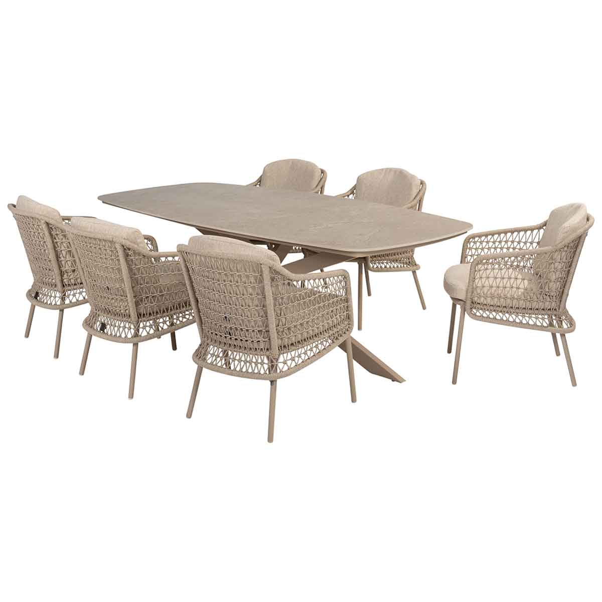 4 Seasons tuinset Puccini - tuintafel Prado 240x105x75 cm 7-delig