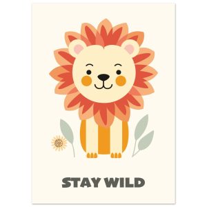 Artfulprints Poster Leeuwtje stay wild – 50×70 cm – Oranje Artfulprints Poster Leeuwtje stay wild – 50×70 cm – Oranje