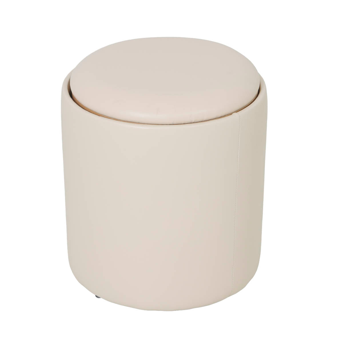 DÉJA Living Bijzettafel Draby - Rond Beige/Naturel - Incl. Opbergruimt