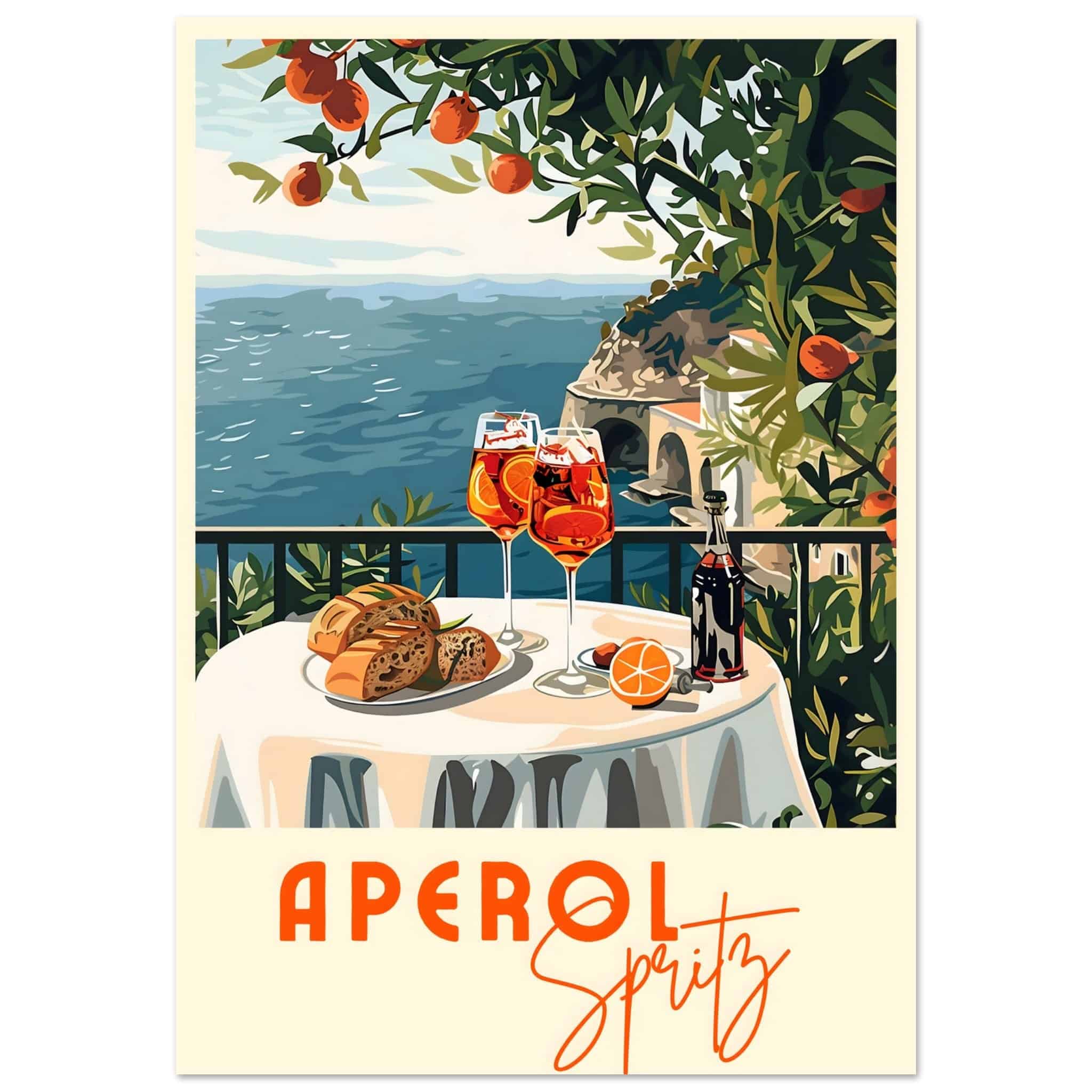 Artfulprints Poster Aperol Spritz - Cocktail with a view - 70x100 cm -