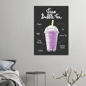 Artfulprints Taro Bubble Tea – Ingrediënten poster 70×100 cm Artfulprints Taro Bubble Tea – Ingrediënten poster 70×100 cm