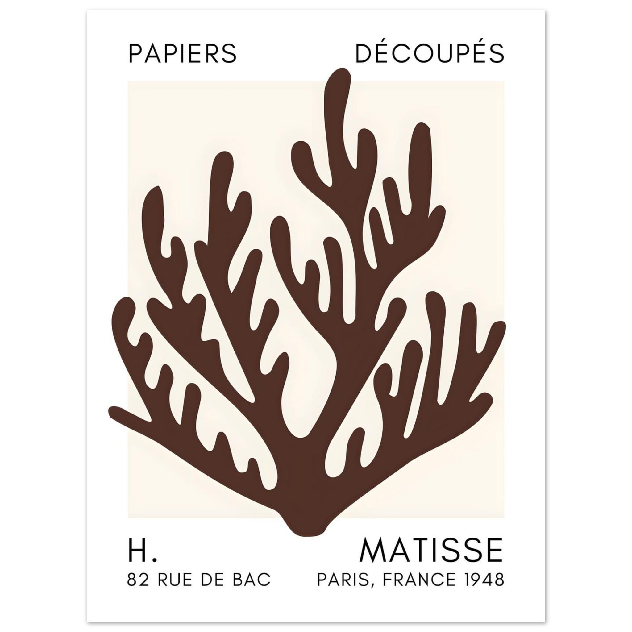 Artfulprints Poster Matisse – Coral harmony brown - 30x40 cm - Bruin