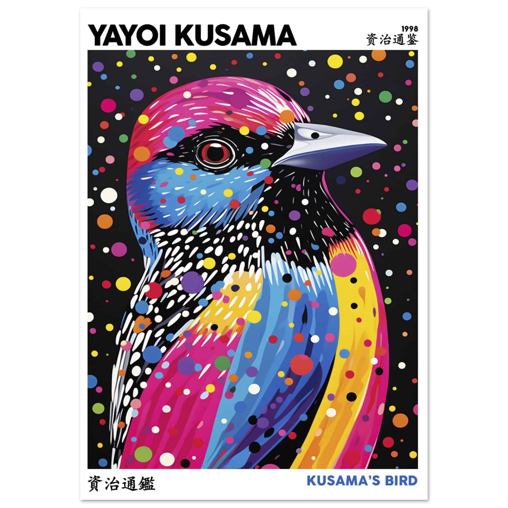 Artfulprints Poster Yayoi Kusama - Kusama's bird - A4 21x29.7 cm - Mee