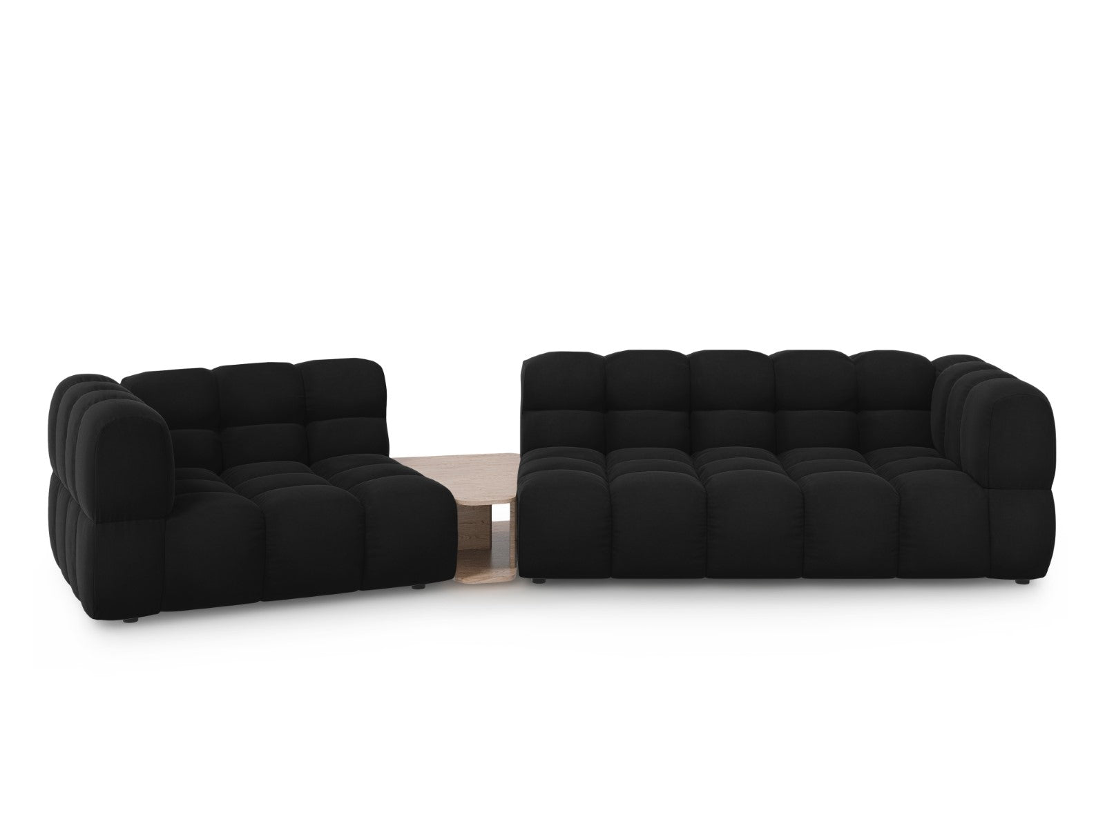 Cosmopolitan Design linker modulaire bank Sky 3-zits, flueel, zwart -