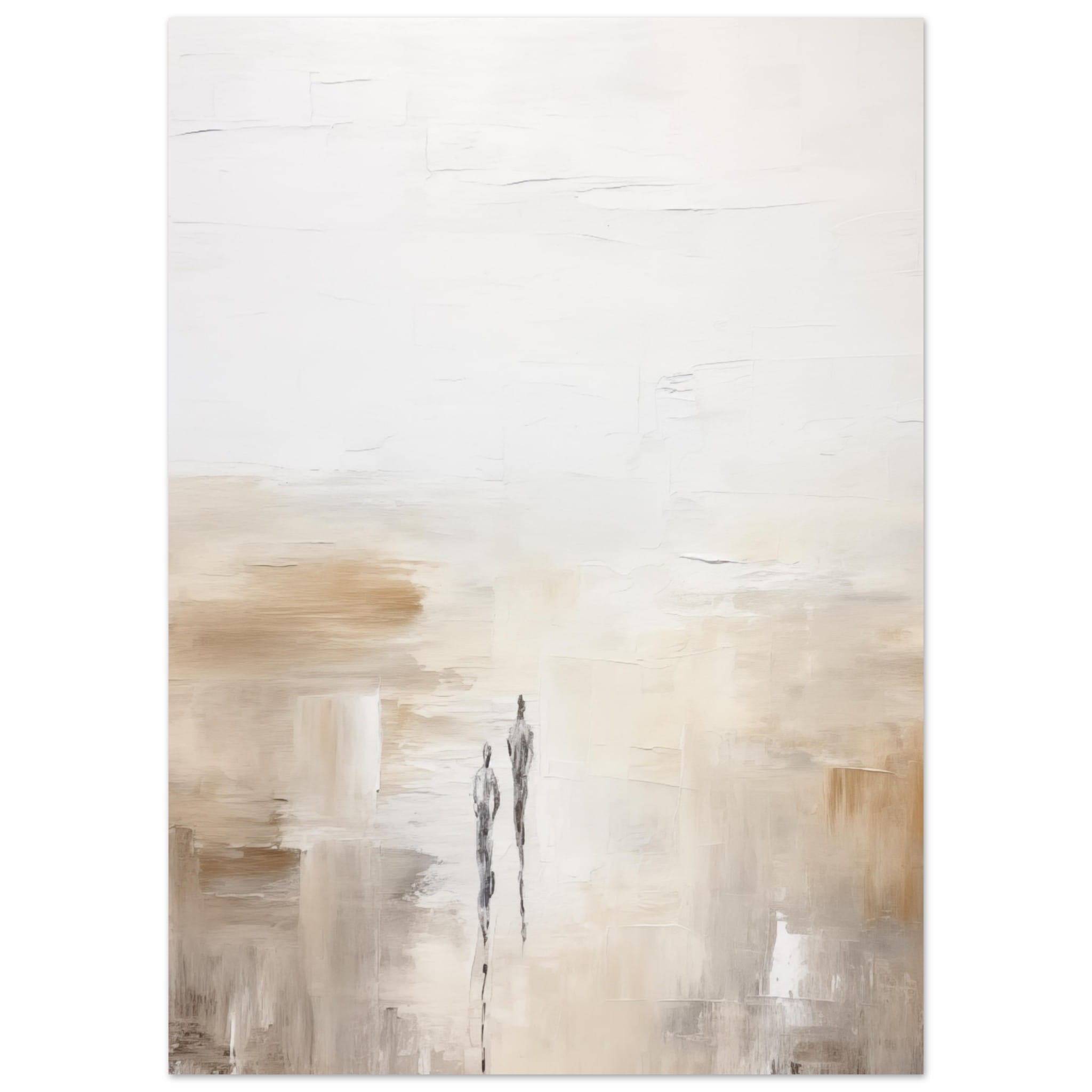 Artfulprints Poster Abstract - Silhouettes - 50x70 cm - Taupe