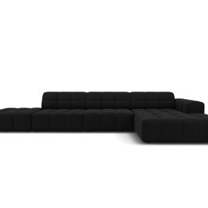 Cosmopolitan Design rechter hoekbank Chicago 5-zits, flueel zwart – 16 Cosmopolitan Design rechter hoekbank Chicago 5-zits, flueel zwart – 16