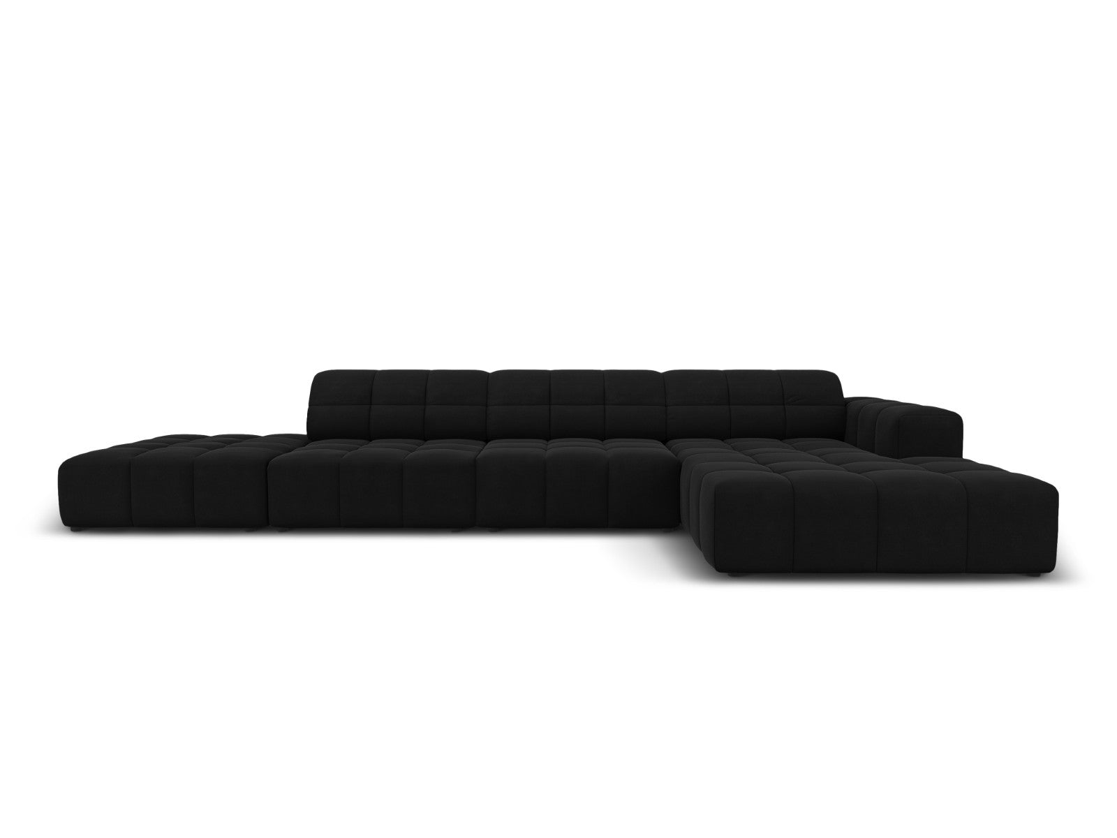 Cosmopolitan Design rechter hoekbank Chicago 5-zits, flueel zwart - 16