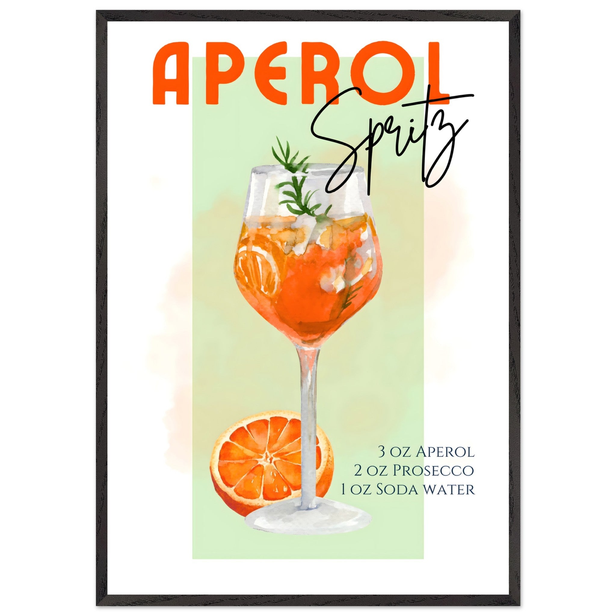 Artfulprints Poster met Lijst Aperol Spritz - Green - 70x100 cm - Groe