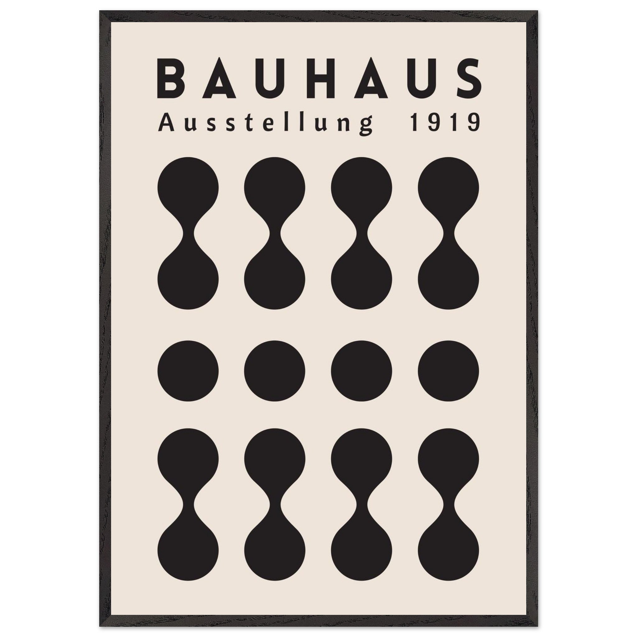 Artfulprints Poster met Lijst Bauhaus - Ausstellung 1919 - 70x100 cm -