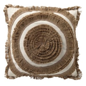 LEI – sierkussen 45×45 cm – jute afwerking – Natural – bruin LEI – sierkussen 45×45 cm – jute afwerking – Natural – bruin