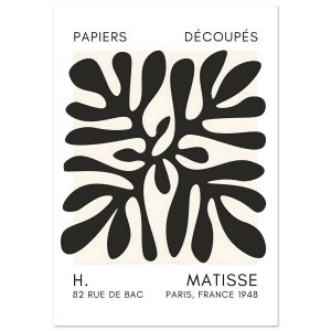 Artfulprints Poster Matisse – Deep ocean black – 30×40 cm – Zwart Artfulprints Poster Matisse – Deep ocean black – 30×40 cm – Zwart