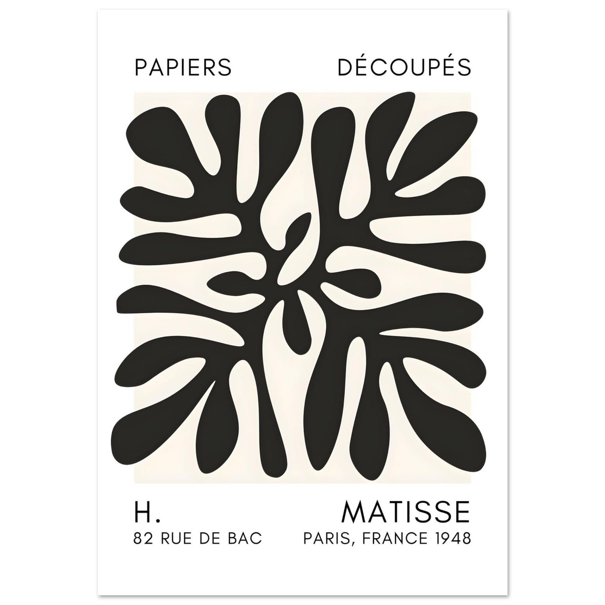 Artfulprints Poster Matisse - Deep ocean black - 30x40 cm - Zwart