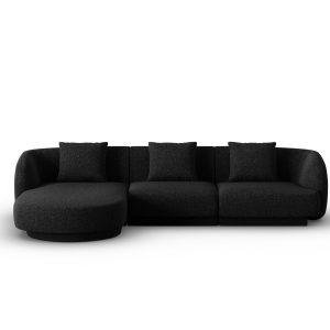 Cosmopolitan Design linker hoekbank Tulum 4-zits, chenille, zwart – 15 Cosmopolitan Design linker hoekbank Tulum 4-zits, chenille, zwart – 15