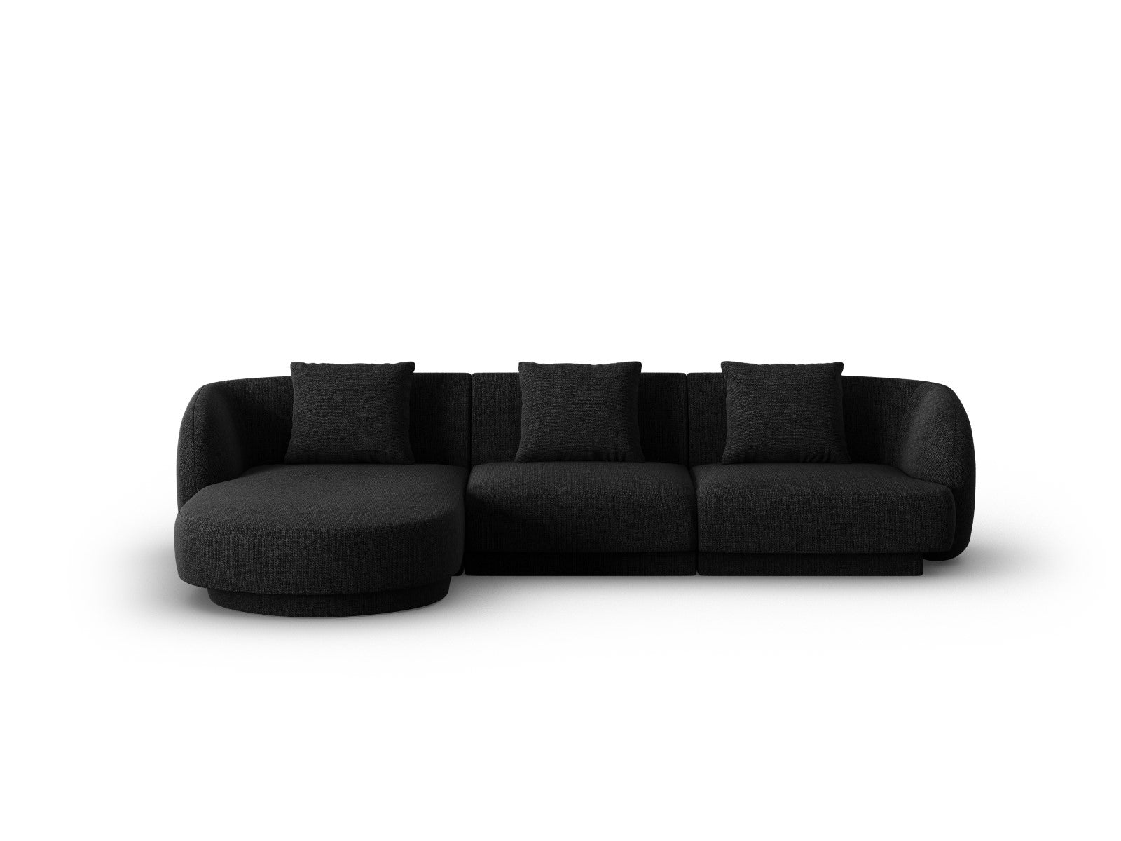 Cosmopolitan Design linker hoekbank Tulum 4-zits, chenille, zwart - 15