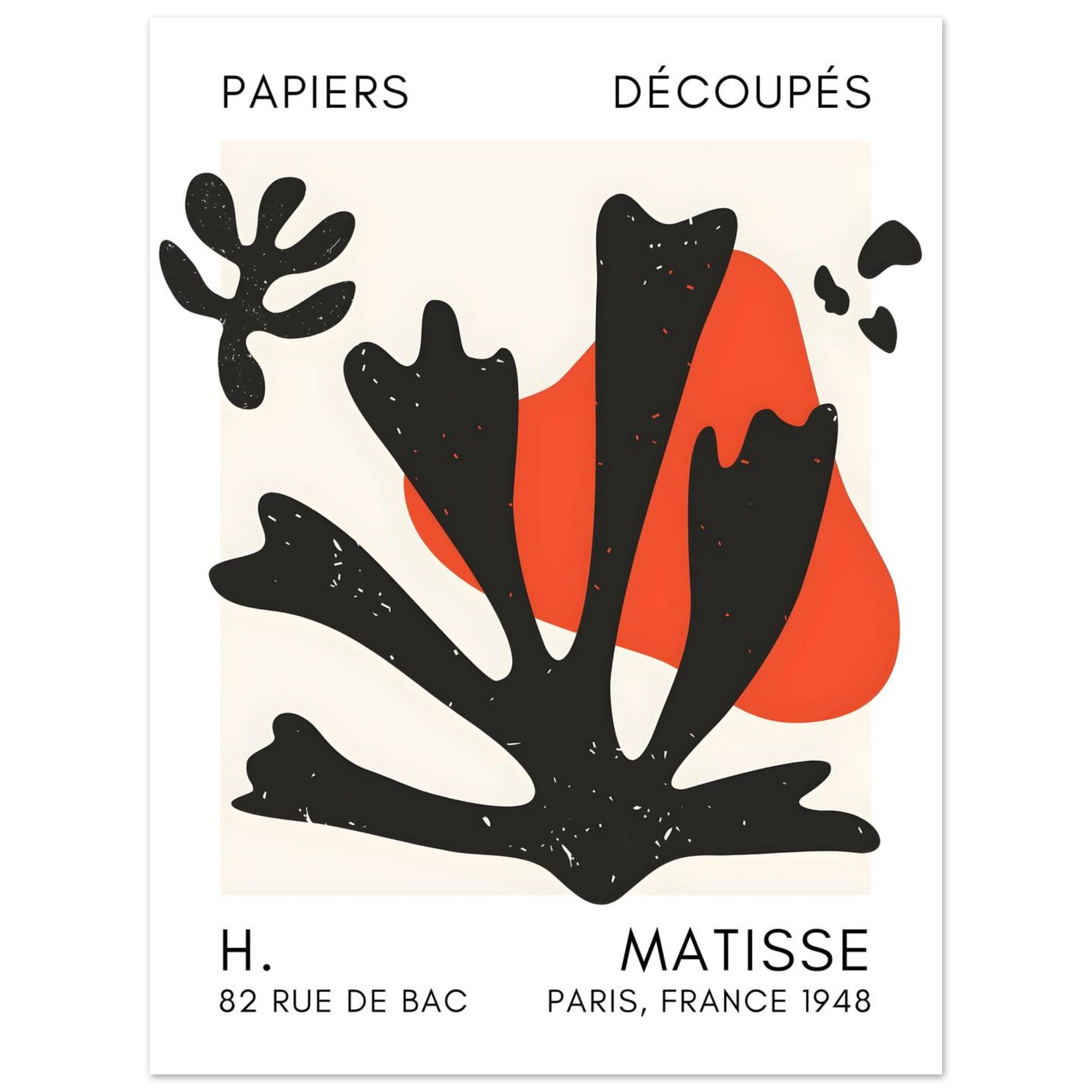 Artfulprints Poster Matisse – Abstract bloom black - 30x40 cm - Zwart
